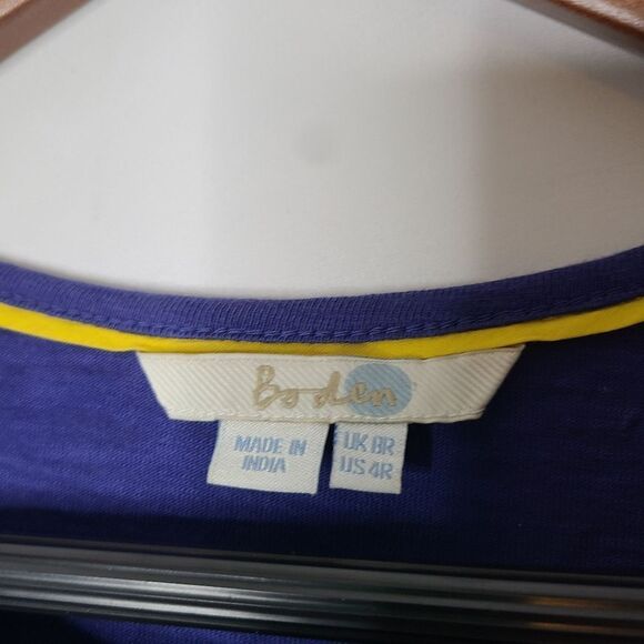 Boden‎ Everyday Embroidered Eyelet Navy Blue Tunic Dress sz 4 - Picture 3 of 4